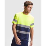 T-shirt de travail haute visibilité 130 g/m² Roly Delta couleur bleu marine quatrième vue d'usage