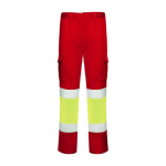 Pantalon haute visibilité 250 g/m² Roly Daily Stretch HV couleur rouge deuxième vue