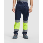 Pantalon haute visibilité 250 g/m² Roly Daily Stretch HV couleur jaune fluorescent première vue d'usage