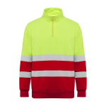 Sweat-shirt de travail haute visibilité 280 g/m² Roly Spica couleur rouge deuxième vue