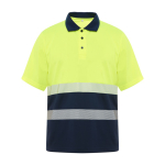 Polo de travail technique haute visibilité 170 g/m² Roly Vega couleur jaune fluorescent deuxième vue