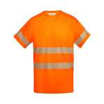 T-shirt de travail en coton et polyester 170 g/m² Roly Tauri couleur orange fluorescent deuxième vue