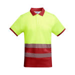 Polo de travail avec haute visibilité 170 g/m² Roly Atrio couleur rouge deuxième vue