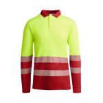 Polo de travail à manches longues 170 g/m² Roly Atrio LS couleur rouge deuxième vue