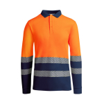Polo de travail à manches longues 170 g/m² Roly Atrio LS couleur orange deuxième vue