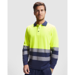 Polo de travail à manches longues 170 g/m² Roly Atrio LS couleur bleu marine première vue d'usage