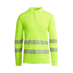 Polo de travail à manches longues 170 g/m² Roly Atrio LS couleur jaune fluorescent deuxième vue