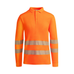 Polo de travail à manches longues 170 g/m² Roly Atrio LS couleur orange fluorescent deuxième vue