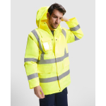 Parka de travail matelassée haute visibilité 395 g/m² Roly Merak couleur bleu marine quatrième vue d'usage