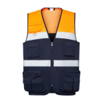 Gilet de travail haute visibilité 200 g/m² Roly Beta couleur orange fluorescent deuxième vue