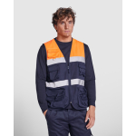 Gilet de travail haute visibilité 200 g/m² Roly Beta couleur orange fluorescent première vue d'usage