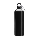 Bouteille en aluminium de grande taille avec mousqueton 800ml couleur noir deuxième vue