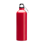 Bouteille en aluminium de grande taille avec mousqueton 800ml couleur rouge deuxième vue