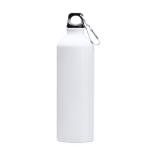 Bouteille en aluminium de grande taille avec mousqueton 800ml couleur blanc deuxième vue