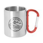 Tasse métallique à double paroi avec anse mousqueton colorée 230ml couleur rouge vue détaillée 4