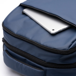 Sac à dos en cuir PU avec anses et bretelles rembourrées pour PC 15’’ couleur bleu marine vue détaillée 1