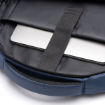 Sac à dos en cuir PU avec anses et bretelles rembourrées pour PC 15’’ couleur bleu marine vue détaillée 4