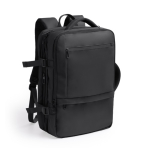 Sac à dos de voyage en cuir PU extensible avec poche pour PC 17’’ couleur noir première vue d'usage