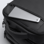 Sac à dos de voyage en cuir PU extensible avec poche pour PC 17’’ couleur noir vue détaillée 4