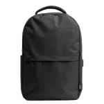 Sac à dos en polyester recyclé avec compartiment principal pour PC couleur noir deuxième vue
