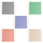 Sac à dos écologique avec cordons finition chinée 120 g/m² couleur noir vue détaillée 2