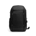 Sac à dos en nylon avec port USB, bretelles et dos rembourrés 17’’ couleur noir deuxième vue