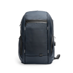 Sac à dos en nylon avec port USB, bretelles et dos rembourrés 17’’ couleur bleu marine deuxième vue