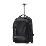 Trolley transformable en sac à dos en polyester 300D pour PC 17” couleur noir première vue d'usage
