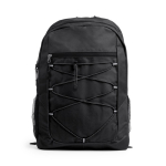 Sac à dos sportif en polyester 600D avec fermeture éclair avant couleur noir deuxième vue