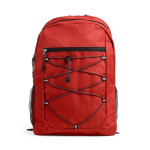 Sac à dos sportif en polyester 600D avec fermeture éclair avant couleur rouge deuxième vue