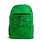 Sac à dos sportif en polyester 600D avec fermeture éclair avant couleur vert deuxième vue