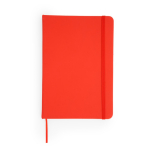 Bloc-notes avec couverture rigide et marque-page A5 pages lisses couleur rouge deuxième vue
