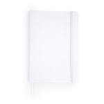 Bloc-notes avec couverture rigide et marque-page A5 pages lisses couleur blanc deuxième vue