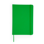 Bloc-notes avec couverture rigide et marque-page A5 pages lisses couleur vert deuxième vue