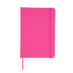 Bloc-notes avec couverture rigide et marque-page A5 pages lisses couleur fuchsia deuxième vue