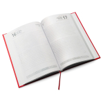 Agenda A5 en cuir synthétique matelassé, vue journalière couleur rouge vue détaillée 1