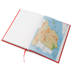 Agenda A5 en cuir synthétique matelassé, vue journalière couleur rouge vue détaillée 2