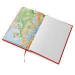 Agenda A5 en cuir synthétique matelassé, vue journalière couleur rouge vue détaillée 4