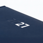 Agenda A5 en cuir synthétique matelassé, vue journalière couleur bleu marine