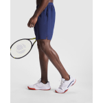 Short de sport court pour homme 100 g/m² Roly Direct Murray couleur bleu marine cinquième vue d'usage