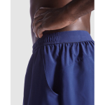 Short de sport court pour homme 100 g/m² Roly Direct Murray couleur bleu marine vue détaillée 2