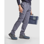 Pantalon de travail en coton avec élastique 240 g/m² Roly Safety couleur gris taupe troisième vue d'usage