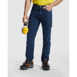 Pantalon de travail en coton et polyester 370 g/m² Roly Raptor couleur bleu jean première vue d'usage