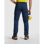 Pantalon de travail en coton et polyester 370 g/m² Roly Raptor couleur bleu jean quatrième vue d'usage