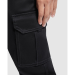 Pantalon de travail long pour femme 250 g/m² Roly Daily Stretch couleur noir vue détaillée 1