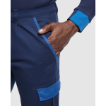 Pantalon long unisexe multipoches contrasté 250 g/m2 Roly Trooper couleur bleu roi vue détaillée 1