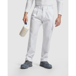 Pantalon de travail à coupe droite 210 g/m² Roly Pintor couleur blanc première vue d'usage
