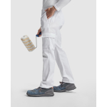 Pantalon de travail à coupe droite 210 g/m² Roly Pintor couleur blanc cinquième vue d'usage