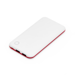 Powerbank bicolore avec indicateur lumineux de charge 10.000 mAh couleur rouge première vue d'usage