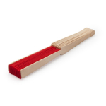 Éventail de couleurs avec tissu en polyester et tiges en bois couleur rouge vue détaillée 1